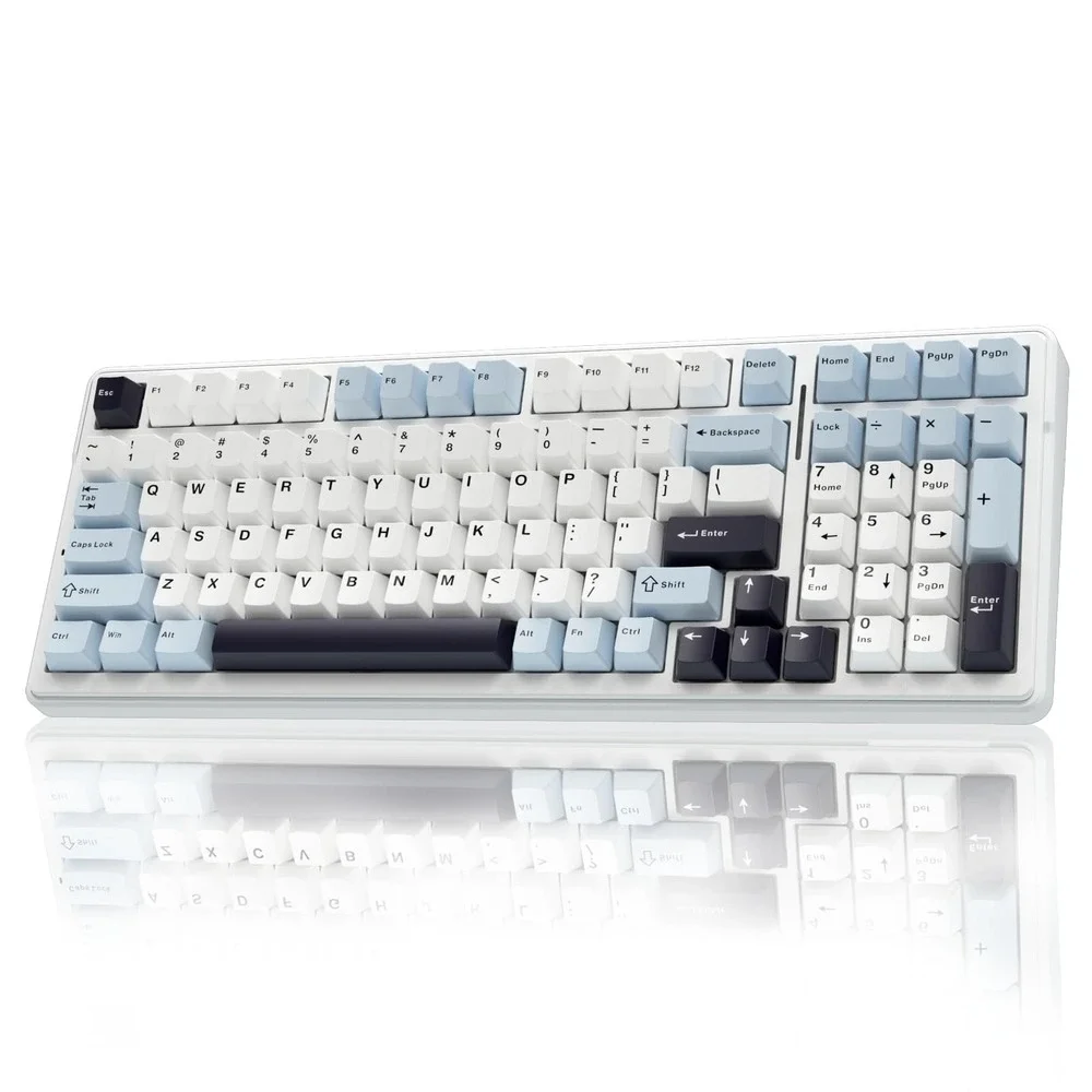 AULA F99 Wireless Mechanical Keyboard Hot Swappable RGB Backlit Blue White